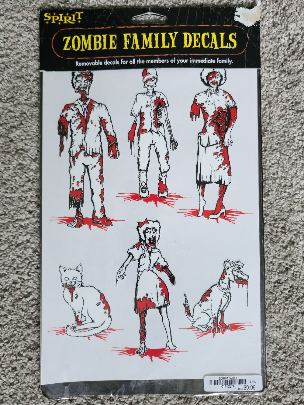 Zombie Family Decals originally sold at Spirit Halloween